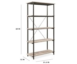Real Living Rustic 5-Shelf Bookcase -Biglots Sales 810343917 9