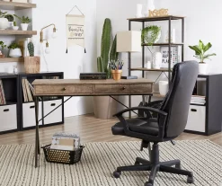 Real Living Rustic 2-Drawer Writing Desk -Biglots Sales 810343918 3