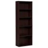 Dark Russet Brown 5-Shelf Bookcase