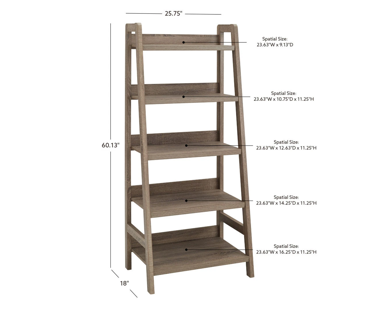 Margo Gray 5-Shelf Ladder Bookcase 8 Margo Gray 5-Shelf Ladder Bookcase - Image 8
