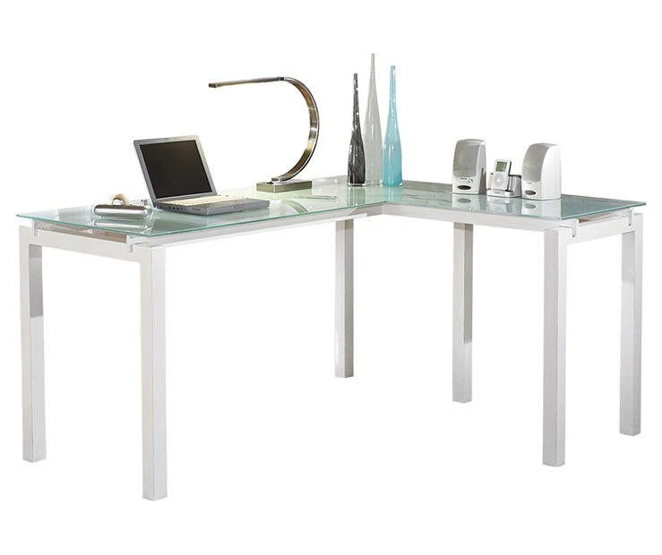 Baraga White L-Shaped Corner Desk 9 Baraga White L-Shaped Corner Desk - Image 9