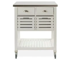 Laurie White Steel Top Kitchen Cart With Drawers -Biglots Sales 810389514 2