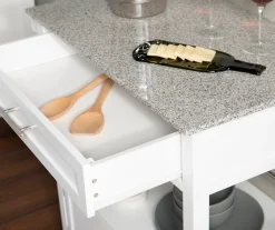 White Double Door Kitchen Cart With Granite Top 9 White Double Door Kitchen Cart With Granite Top -Biglots Sales 810389516 3