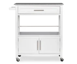 White Double Door Kitchen Cart With Granite Top 11 White Double Door Kitchen Cart With Granite Top -Biglots Sales 810389516 5