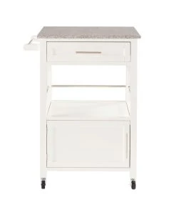 White Granite Top Kitchen Cart With Storage -Biglots Sales 810389518 4