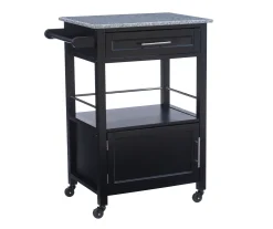 Ree Black Granite Top Kitchen Cart With Storage -Biglots Sales 810389519 A0 1