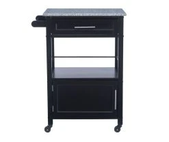 Ree Black Granite Top Kitchen Cart With Storage -Biglots Sales 810389519 A0 2