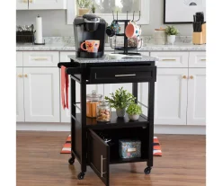 Ree Black Granite Top Kitchen Cart With Storage -Biglots Sales 810389519 A0 6