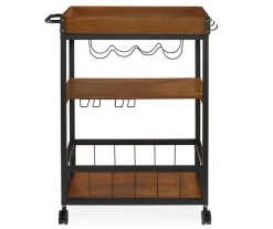 Luke Industrial Kitchen Cart With Wine Storage -Biglots Sales 810389531 2