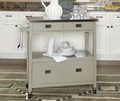 Gray Steel Top Kitchen Cart With Drawers -Biglots Sales 810389532 3