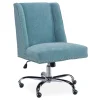 Aqua Square Back Office Chair With Nailhead Trim