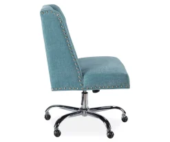 Aqua Square Back Office Chair With Nailhead Trim -Biglots Sales 810389622 2