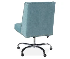 Aqua Square Back Office Chair With Nailhead Trim -Biglots Sales 810389622 3