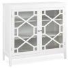 Ava White Geometric 2-Door Cabinet