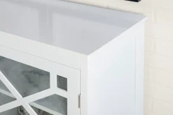 Ava White Geometric 2-Door Cabinet -Biglots Sales 810389656 3