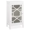 Ava White Geometric Single Door Cabinet