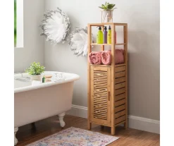 Pierce Bamboo 5-Shelf Mid Cabinet -Biglots Sales 810389690 B0 1