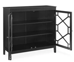 Ava Black Geometric 2-Door Cabinet -Biglots Sales 810389696 2
