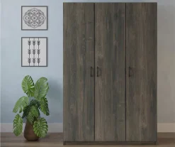 Rodeo Weathered Oak 3-Door Wardrobe -Biglots Sales 810409561 2