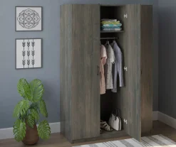 Rodeo Weathered Oak 3-Door Wardrobe -Biglots Sales 810409561 3