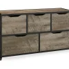 Rustic Rolling 5-Bin Storage Organizer