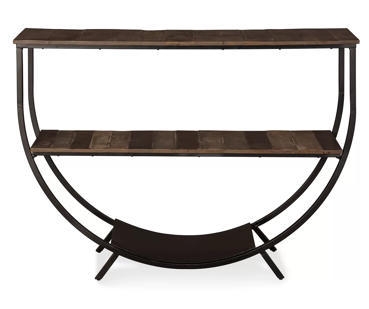 Lamoney Gray, White & Brown Slat Console Table 3 Lamoney Gray, White & Brown Slat Console Table - Image 3