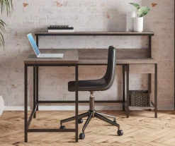 Arlenbry Gray L-Shaped Corner Desk -Biglots Sales 810485152 61