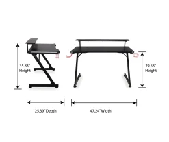 Black LED Gaming Desk With Riser -Biglots Sales 810499569 10