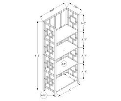 Black Square 4-Shelf Bookcase -Biglots Sales 810502794 3