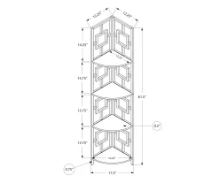 White Square 4-Shelf Corner Bookcase -Biglots Sales 810512902 3