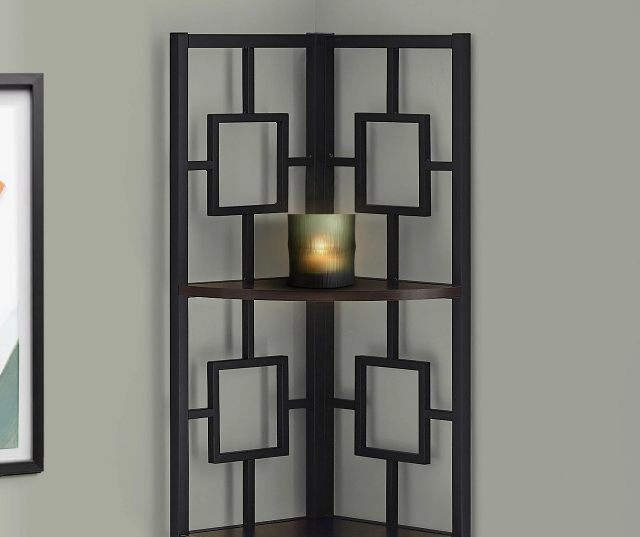 Espresso Square 4-Shelf Corner Bookcase 4 Espresso Square 4-Shelf Corner Bookcase - Image 4