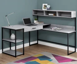 Monarch L-Shaped Corner Desk With Hutch -Biglots Sales 810512937 1