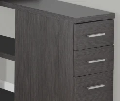 Gray Reversible L-Shaped Corner Desk -Biglots Sales 810512938 4