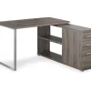 Dark Taupe Reversible L-Shaped Corner Desk