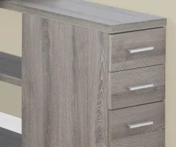 Dark Taupe Reversible L-Shaped Corner Desk 8 Dark Taupe Reversible L-Shaped Corner Desk -Biglots Sales 810512939 4