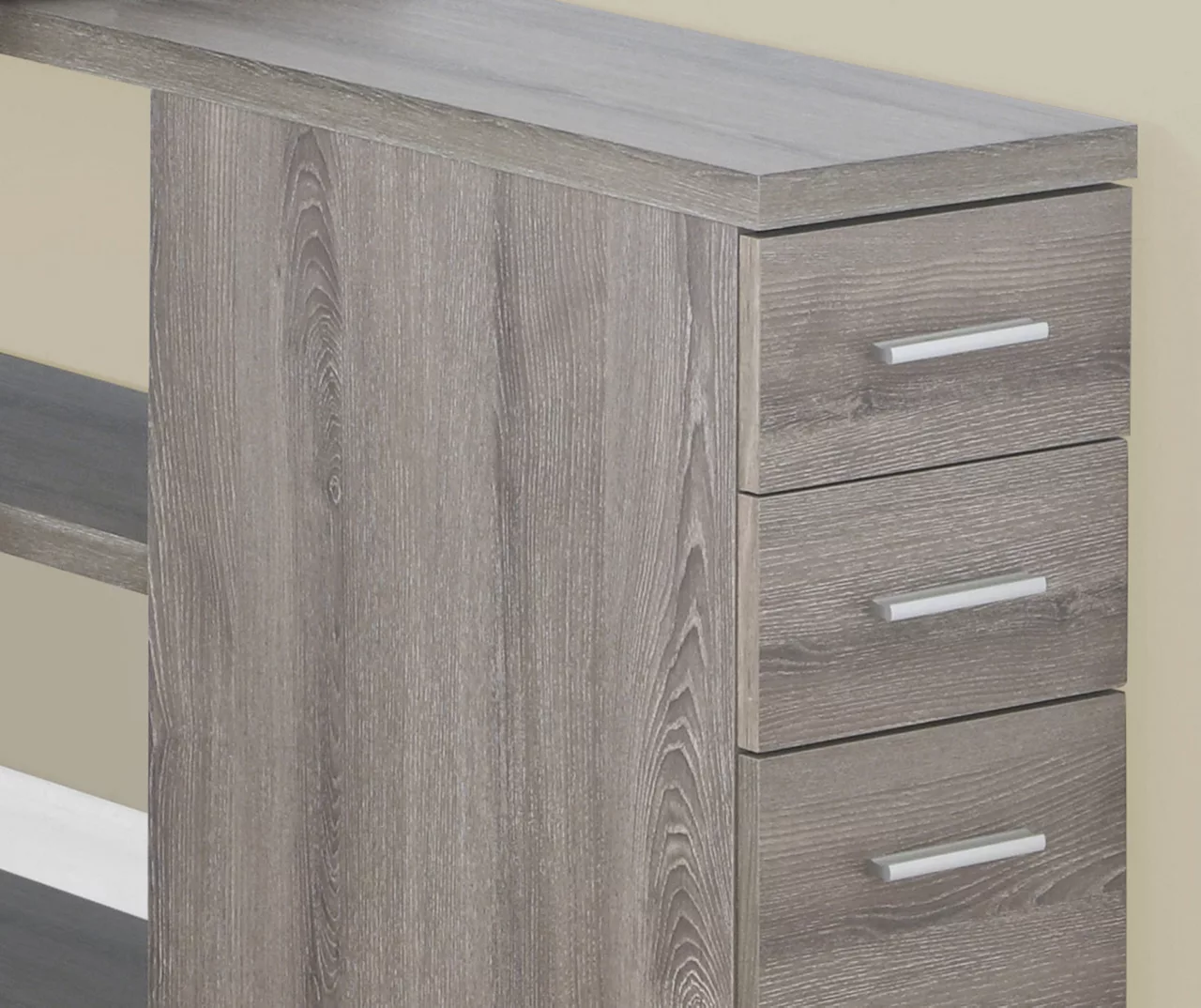 Dark Taupe Reversible L-Shaped Corner Desk 4 Dark Taupe Reversible L-Shaped Corner Desk - Image 4