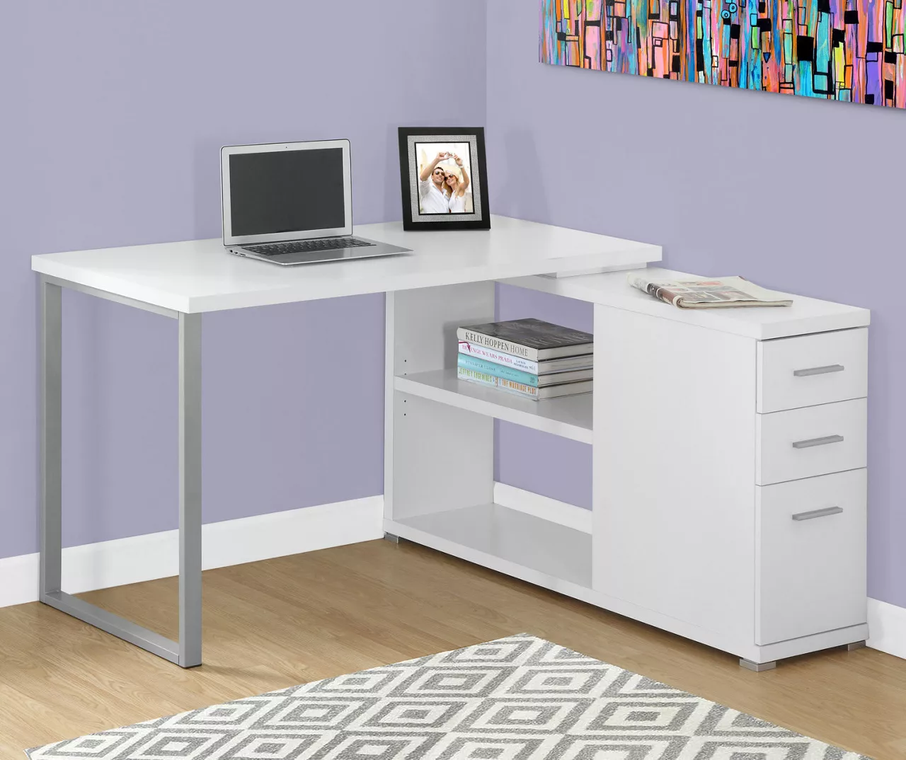 White Reversible L-Shaped Corner Desk 2 White Reversible L-Shaped Corner Desk - Image 2