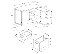 White Reversible L-Shaped Corner Desk 7 White Reversible L-Shaped Corner Desk -Biglots Sales 810512940 3