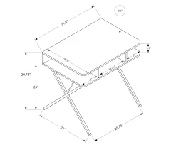 Silver & White Writing Desk -Biglots Sales 810512942 3