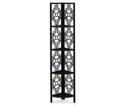 Monarch Geometric 4-Shelf Corner Bookcase