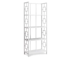 White Square 4-Shelf Open Bookcase