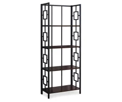 Espresso Square 4-Shelf Open Bookcase