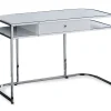 White & Silver Chrome Office Desk