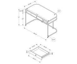White & Silver Chrome Office Desk -Biglots Sales 810512954 3