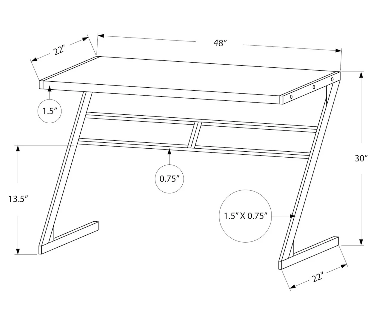 Monarch Z-Shaped Base Office Desk 11 Monarch Z-Shaped Base Office Desk - Image 11