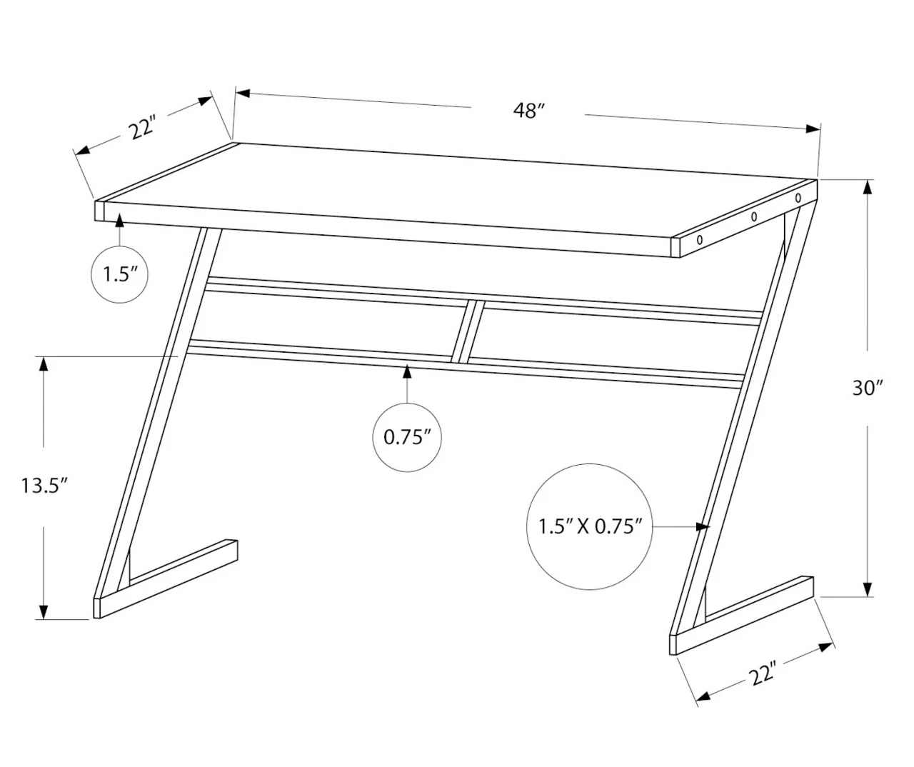 Monarch Z-Shaped Base Office Desk 15 Monarch Z-Shaped Base Office Desk - Image 15