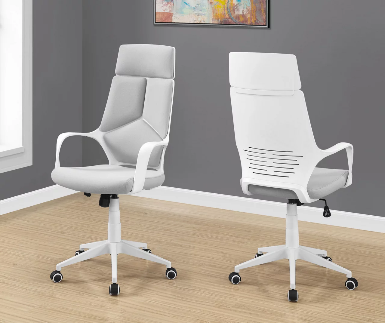 White & Gray Executive Office Chair 10 White & Gray Executive Office Chair - Image 10
