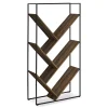 Brown 5-Shelf Slanted Bookcase