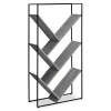 Gray 5-Shelf Slanted Bookcase