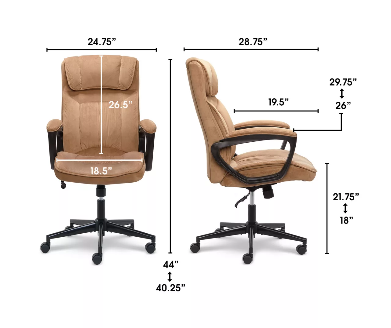 Hannah Beige Microfiber Office Chair 15 Hannah Beige Microfiber Office Chair - Image 15